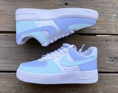 the nike air force 1 is white and blue