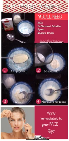 DIY “pore strips” Diy Pore Strips, Permanente Make-up, Pore Strips, Diy Kosmetik, Get Rid Of Blackheads, Homemade Face Masks, Bohol, Homemade Face