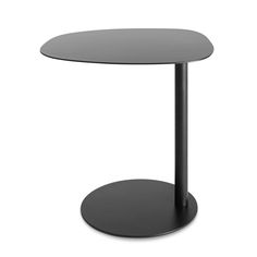 a round table with a black base on a white background, it is also available for use as a side table