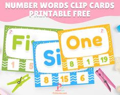 Number Words Clip Cards Printable Free Farm Animal Flashcards, Animal Flashcards, Counting Cards, Printable Flash Cards, Number Words, Number Recognition