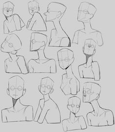 some sketches of people with different facial expressions