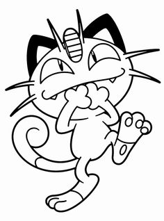 a black and white cartoon cat with an angry look on its face, holding his paw up