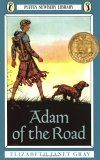 the book cover for adam of the road with an image of a woman walking her dog