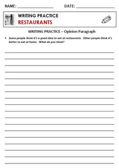 writing practice worksheet for students to help them learn how to write and use