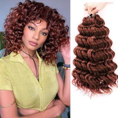 PRICES MAY VARY. 💖Material: Ocean Wave Crochet Hair is made of high quality low temperature synthetic fiber, which is skin friendly, super lightweight and soft, comfortable to wear and natural looking, to resemble the touch and feel of human hair. 💖Hair Package: Ocean Wave Crochet Hair 8 Packs/lot, usually 7-8 packs will create a full gorgeous crochet curly hairstyle. You can trim your Ocean Deep Wavy Crochet Hair according to your needs and do DIY hairstyles with different colors and sizes to Deep Wave Crochet Hair, Ocean Wave Crochet, Wavy Crochet, Ocean Wave Crochet Hair, Crochet Braiding Hair, Wave Crochet, Trendy Bob Hairstyles, Hair For Black Women, Gorgeous Crochet