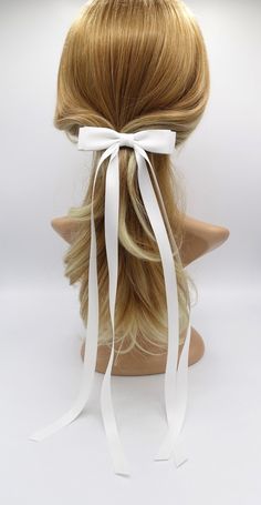 Satin Hair Bow, Extra Long Hair, Simple Headbands, Layered Style, Peinados Recogidos, Dress Up Day, Hair Elastic, Lace Headbands, French Barrette