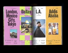 an open book with pictures of people in different countries and the title london, mexico, city tokyo