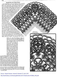 an article in the paper with pictures of laces and crochet on it