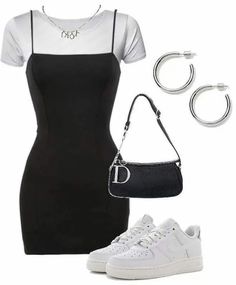 Black And White Outfit, Trendy Outfits For Teens, White Outfit, Cute Comfy Outfits, Baddie Outfits Casual