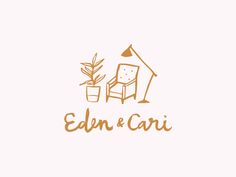 the logo for eden & cari, a restaurant that serves coffee and teas