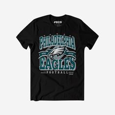 Philadelphia Eagles Established Banner T-Shirt FOCO Black S - FOCO.com Black T-shirt With Team Logo For Fans, Graphic Tee With Team Logo For Game Day, Game Day T-shirt With Team Logo For Fans, Game Day T-shirt With Team Logo, Graphic Print T-shirt For Football Season Fan Events, Fan Apparel T-shirt With Letter Print, Football Season Fan Gear T-shirt With Logo, Black T-shirt With Team Logo For Game Day, Black T-shirt With Letter Print For Game Day