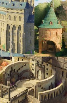 the castle is in different stages of being built