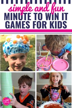 there are pictures of children playing with games