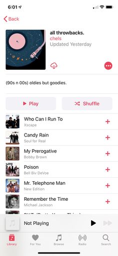 an iphone screen showing the music player's playlist, and other things on it