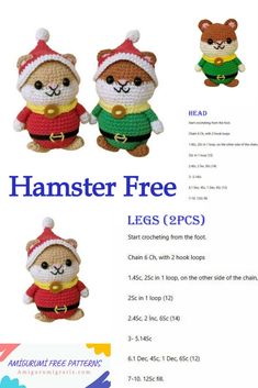 the instructions for crocheted hamster stuffed animals