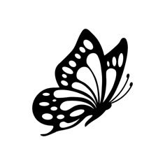 a black and white image of a butterfly