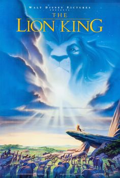 the lion king movie poster from walt's classic animated film, the lion king