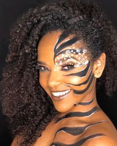 Zebra Print Makeup Inspo Purim, Lion King, Makeup Inspo, Zebra Print, Costume Party, Halloween Makeup, Carnival Face Paint, Halloween Face Makeup