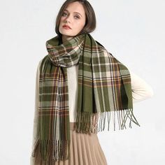 42580541669572 Classic Winter Pashmina Shawl, Classic Wool Scarves For Fall, Classic Plaid Scarves For Fall, Classic Pashmina Shawl For Winter, Green Pashmina Shawl For Winter, Green Pashmina Winter Scarf, Green Pashmina Scarves For Winter, Elegant Winter Wool Pashmina Shawl, Classic Fall Pashmina Shawl