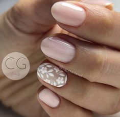 G Nails, Simple Gel Nails, Cute Gel Nails, Short Acrylic Nails Designs, Neutral Nails, Girls Nails, Bridal Nails, Floral Nails, Fancy Nails