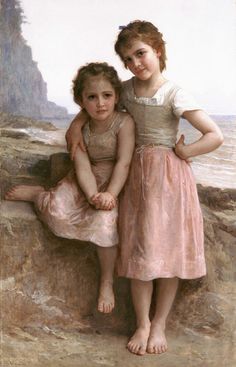 On The Rocky Beach | William-Adolphe Bouguereau Adolphe Bouguereau, Art Amour, William Adolphe, Istoria Artei, William Adolphe Bouguereau, Rocky Beach, Painting Reproductions, 영감을 주는 캐릭터, Vintage Illustration