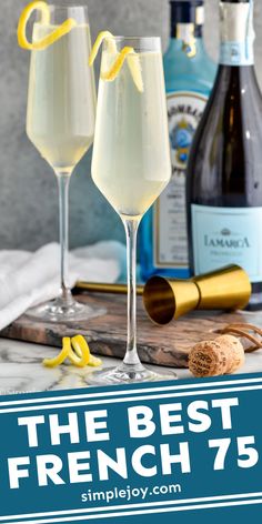 the best french 75 is served in wine glasses