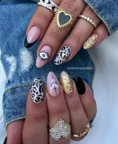 Stars Nails, Funky Nail Designs, Boho Nails, Ideas Uñas, Different Nail Designs, Eye Nails, Leopard Nails