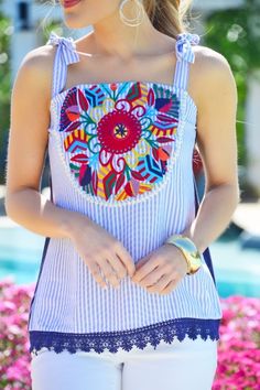 Take Me on Vacay Top Blue Door, Summer Tank, Clothing Inspiration, Boutique Clothing, Cute Dresses, Peplum Top, Embroidery, Boutique, My Style