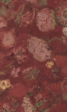 red and pink flowers on a brown background