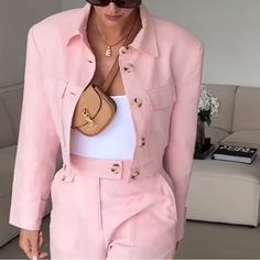 Size Xl Location Ab88 Womans Pink Blazer, Pink Printed Blazer, Pink Suits Women Shorts, Luxury Pink Suits, Luxury Pink Tuxedo, Luxury Pink Semi-formal Tuxedo, Pink Three Piece Suit, Pink Cord Blazer, Woman Suit