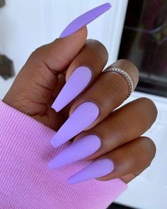 Nails 2025, Violet Nails, Fake Nails Long, Ballet Nails, Angel Card, Purple Acrylic Nails, Lavender Nails, Nails Fake