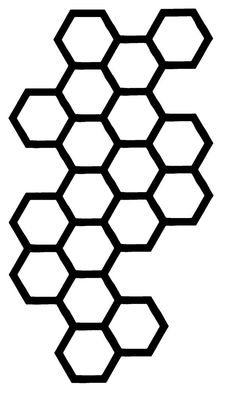 the hexagonal pattern is shown in black and white