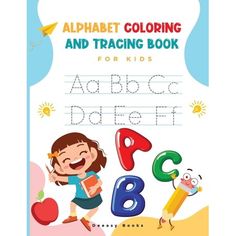 Alphabet Coloring And Tracing Book For Kids Kids Alphabet Book, Book Design Cover, Nonfiction Activities, Book Cover Page Design, Activity Books For Toddlers, Kids Alphabet, Handwriting Activities, Book Cover Page, Activity Workbook