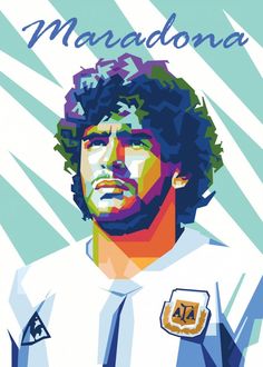 the portrait of diego maradona is featured in this poster