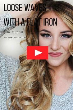 How to get the perfect loose waves with your flat iron! Using a straightener to curl your hair :) Hair Tutorial for long loose curls! Long Loose Curls, Beach Waves Hair Tutorial, Curls With Straightener, Curl Hair With Straightener, Long Hair Waves, Flat Iron Curls, Wavy Curls, Beach Wave Hair