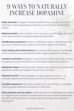 Understanding the role of dopamine in shaping entrepreneurial mindset can give you an edge. You can naturally hack your brain to optimise your unique neurochemical makeup to your advantage. Your brain is plastic, so it is constantly changing based on the way you think and your experiences. Here are 9 ways you can naturally increase dopamine in your brain. Click on the link to read the whole article! Ways To Raise Dopamine, How To Produce Dopamine, Hack Your Brain, Signs Your Dopamine Is Low, Raise Dopamine Levels Naturally, High Dopamine Activities, High Dopamine Levels, How To Increase Dopamine Naturally, Ways To Boost Dopamine