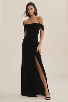 Black Formal Dress Long Classy Shoes, Pryce Off The Shoulder Dress, Black Formal Dress Long Classy Velvet, Long Black Dress Formal Heels, Classy Prom Dresses Lulus, Black Prom Silk Dress, Black Gala Dress Long Classy Silk, Black Tuxedo Wedding Groomsmen Bridesmaid Dresses, Black Tie Wedding Guest Dress