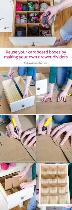 the steps to make a cardboard drawer