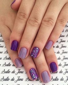 Unghie Sfumate, Purple Nail Designs, Her Nails, Dipped Nails, Beautiful Nail Art, Fancy Nails, Short Acrylic Nails, Nail Polishes, Powder Nails