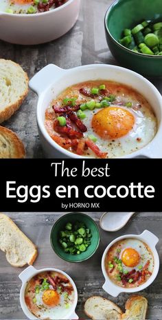 the best eggs en cootee by hordo mix is shown in this collage