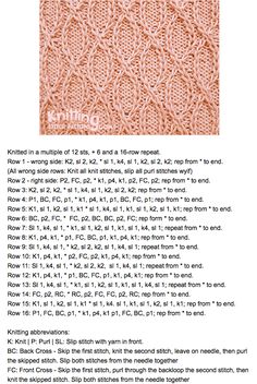 the knitting pattern is shown in pink and white