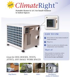 the brochure is designed to look like an air conditioner and heater