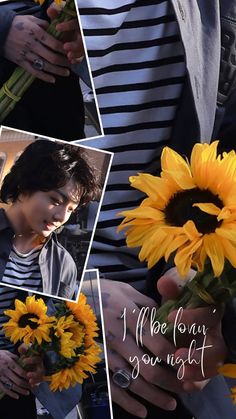 a collage of photos with sunflowers and the words i love you most