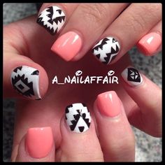 Instagram photo of nail art by a_nailaffair | See more nail designs at http://www.nailsss.com/nail-styles-2014/ Mani Inspiration, Nails Painted, Super Cute Nails, Awesome Nails, Print Nails, Nail Styles, I Love Nails, Festival Nails, Toe Nail Art