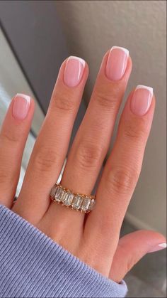 Nails One Color, Nails Design Short, Bridesmaids Nails, Squoval Nails, Nails French Tip, Nails Purple, Short Square Nails, Style Nails