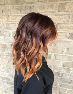 Baylage Hair Auburn, Cooper Auburn Hair Color, Copper Ombre Hair, Cooper Balayage Brunettes, Ash Brown Hair Colors, Hair Colors For Olive Skin, Venus Of Willendorf, Red Blonde Hair, Warm Scarves