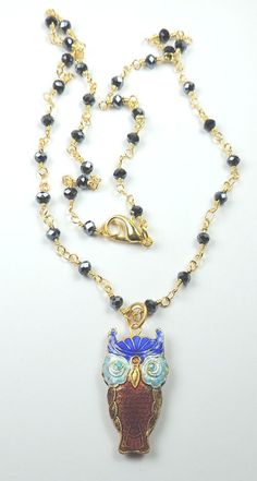 This is a crystal necklace with a cloisonne owl pendant .The necklace is about 19 3/4" long. Shipping Free shipping, handling in the U.S on this item only. Payment within 3 days after close of your last auction. International shipping and handling $36.00. on this item. Customer responsible for duties, and taxes. Payment Payment within 3 days after close of auction. We accept Paypal. Turquoise Crystal, Owl Pendant, Vintage Bridal, Fashion Jewelry Necklaces, Blue Turquoise, Fashion Watches, Crystal Necklace, Cameras, Jewelry Necklace Pendant