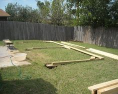 the backyard is ready to be built and used as a play area for children or adults