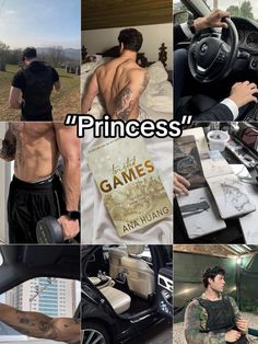 a collage of photos with the words princess on them and pictures of people in cars