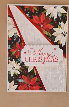 Elegant Christmas Cards, Christmas Card Making, Poinsettia Cards, Designer Paper, Card Making Tutorials, Merry Christmas Card, Christmas Mom